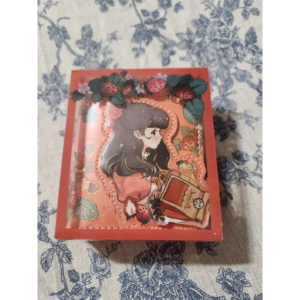 Mini Notebook Kawaii Girl Character Red Strawberry Keychain Journal A7